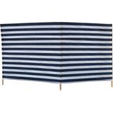 Strand/Camping Windscherm Gestreept Wit/Donkerblauw 240 cm X 120 cm - Windschermen