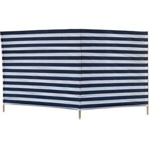 Strand/camping windscherm gestreept wit/donkerblauw 240 cm x 120 cm