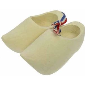 Craft Emotions - 0308 - Houten Klompjes - Blank - 8 cm - 1 Paar