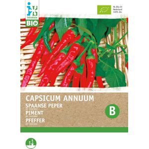 Biologische Intratuin groentezaad Rode spaanse peper (Capsicum annuum 'De Cayenne')