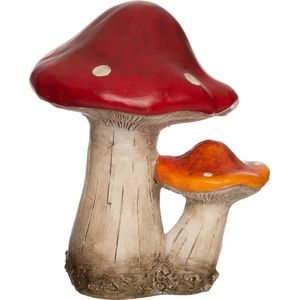 Intratuin tuinbeeld paddenstoel rood / wit 11,5 x 10 x 14 cm
