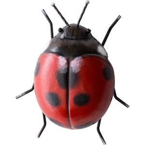 Intratuin tuinbeeld lieveheersbeestje rood / zwart 16 x 14 x 6,5 cm