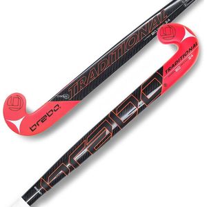 Brabo Traditional Carbon - Hockeystick - Carbon - 6L Inch - Zwart Oranje