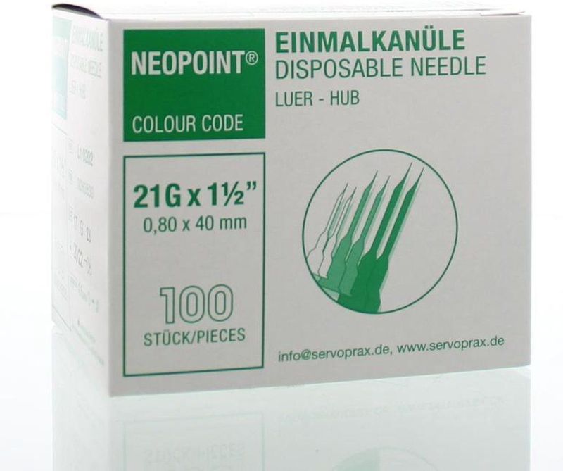 Injectienaald - Steriel - 0.8 x 40 - 100 Stuks