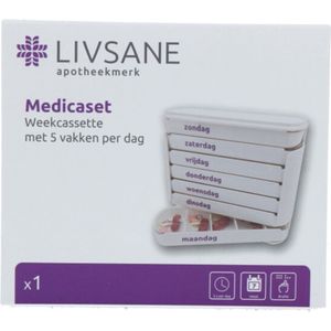 Medicaset medicijnbox wit 5V braille