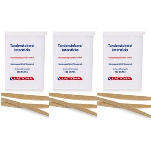 Lactona Intersticks - Tandenstokers - 3 x 100 stuks - Voordeelverpakking