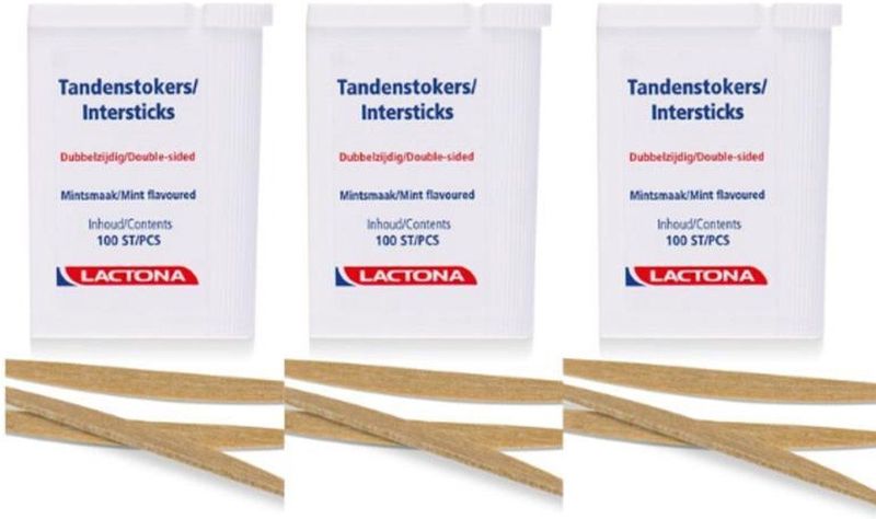 Lactona Intersticks - Tandenstokers - 3 x 100 stuks - Voordeelverpakking