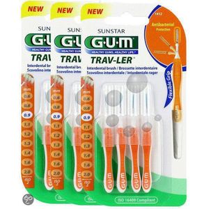 Gum Trav-ler Ultra Fine - Ragers 0.9 mm- 3 x 4 stuks - Voordeelverpakking