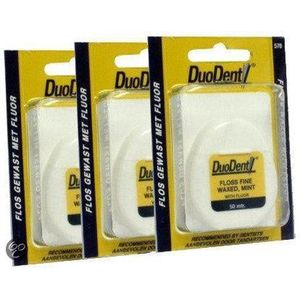 Duodent Fine Gewasfluor - 3x 50 m - Flosdraad - Voordeelverpakking