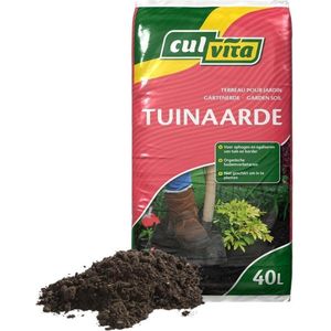 Culvita - Tuinaarde 40 liter - Bodemverbeteraar - Geschikt voor het ophogen en egaliseren van uw tuin - Bodemstimulator