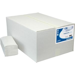 Euro Products Z-vouw, 1 laags Vouwhanddoekjes Recycled wit