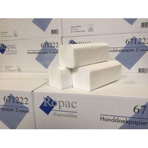 Handdoekpapier Z-vouw, 2-laags cellulose