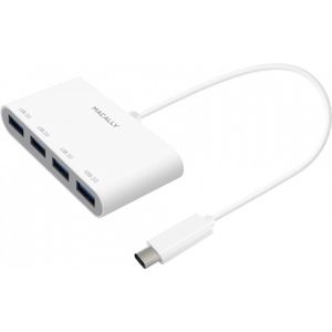 Macally UCHUB4 USB-C naar 4-poorts USB-A hub voor MacBook, MacBook Pro