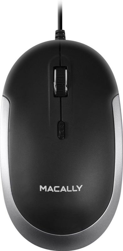 Macally - DYNAMOUSE-SG - Optische Bedrade USB-A-Muis - Zwart/Grijs