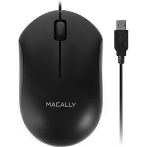 Macally QMOUSE-B muis Ambidextrous USB Type-A Optisch 1200 DPI