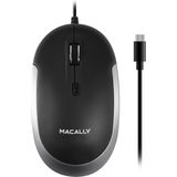Macally UCDYNAMOUSE-SG Optische bedrade  USB-C-muis met een stille klik - Zwart/Spacegray