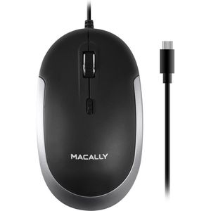 Macally UCDYNAMOUSE-SG Optische bedrade  USB-C-muis met een stille klik - Zwart/Spacegray