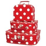 Simply for Kids 3-Delige Kofferset Polkadot Rood