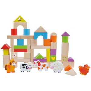 Simply For Kids Houten Blokken en Dieren 50-delig