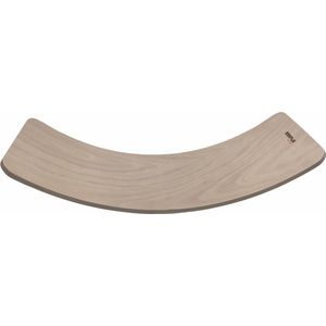Balansbord met vilt Balance board Houten balanstrainer Whitewash 81,5 cm met vilt grijs