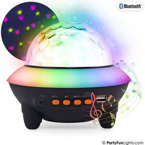 PartyFunLights - Bluetooth UFO Party Speaker - lichteffecten - ingebouwde accu - met afstandsbediening - projector lamp