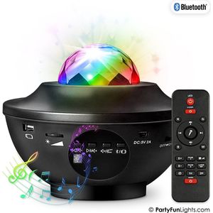 PartyFunLights - Bluetooth Starlight Party Speaker met Laser Projector - Afstandsbediening - 21 Effecten - Projector lamp