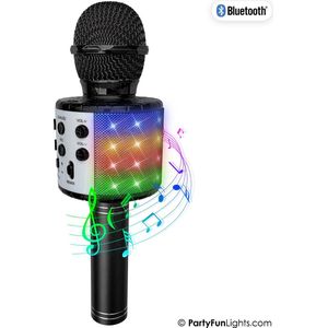 PartyFunLights - Bluetooth Karaoke Microfoon - incl. luidspreker - met lichteffecten - echo effect