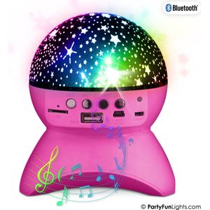 PartyFunLights - Draadloze Bluetooth Nightlight Speaker - lichteffecten - oplaadbare accu - sterren projector lamp