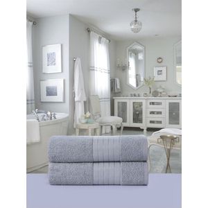 Good Morning - Handdoekenset - Zilver - 100% Katoen - Hotelkwaliteit