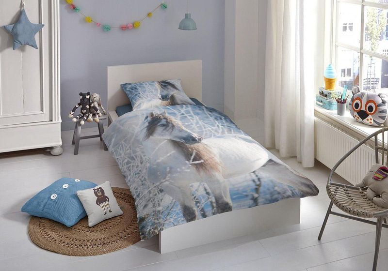 Good Morning flanellen dekbedovertrek 1 persoons (140x220 cm)