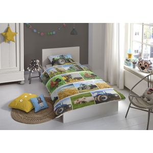Good Morning Kinderdekbedovertrek ""tractor"" - Multi - (135x200 cm) - Katoen