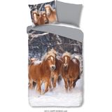 Good Morning - Happy Horses - Dekbedovertrek - Multi - Flanel - 1-Persoons