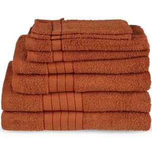 good morning Handtuch Set "Uni", (Set, 8 St., 2 Stück 70x140 cm-2 Stück 50x100 cm-2 Stück 30x50 cm-2 Stück 16x21 cm), Baumwolle, Walkfrottee, Bordüre, 500 GSM, Einfarbig, ohne Aufhängung