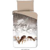 Good Morning - Dekbedovertrek - Meerkleurig - Katoen-Flanel - Eenpersoons 140x200 cm - Landschap & Dieren