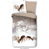 Good Morning - Dekbedovertrek - Meerkleurig - Katoen-Flanel - Eenpersoons 140x200 cm - Landschap & Dieren