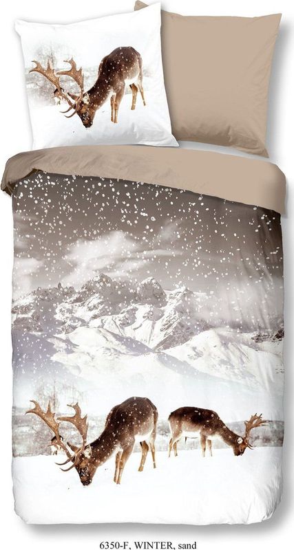 Good Morning - Dekbedovertrek - Meerkleurig - Katoen-Flanel - Eenpersoons 140x200 cm - Landschap & Dieren