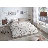 good morning Wendebettwäsche »Feathers«, Biber, 135x200, Warm, Weich, Wendeoptik, Reißverschluss, Federn, Weiß