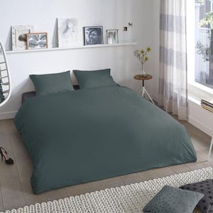 Good Morning - Dekbedovertrek - Zwart/Blauw/Groen/Grijs/Antraciet - Katoen - Effen