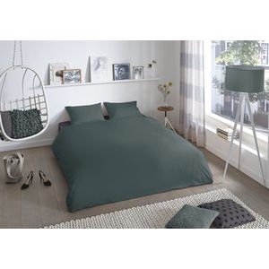 Good Morning - Dekbedovertrek - Zwart/Blauw/Groen/Grijs/Antraciet - Katoen - Effen