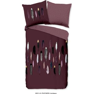 Dekbedovertrek Good Morning Feathers Bordeaux Katoen-240 x 200 / 220 cm | Lits-Jumeaux