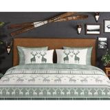 Good Morning - Bjirk - Dekbedovertrek - Groen - 100% Flanel - 1-Persoons