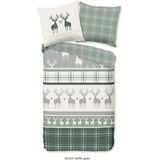 Good Morning - Bjirk - Dekbedovertrek - Groen - 100% Flanel - 1-Persoons