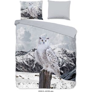 Good Morning - Dekbedovertrek - Grijs - Katoen - Sneeuwuil