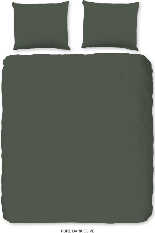 Pure - Pure Uni Dekbedovertrek - Groen - 100% Polyester - Lits-Jumeaux