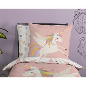 Dekbedovertrek Good Morning Unicorn Multi Katoen 24-140 x 200 / 220 cm | 1-Persoons