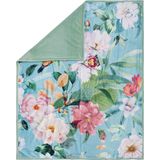 Descanso Plaid »Fungi«, Sehr Weich, Kuscheldecke, 130x160 cm, Wendeoptik, Blumen, Grün, Türkis