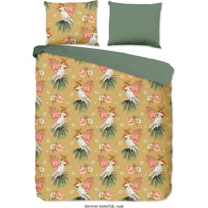 Dekbedovertrek Kakatoe - Meerkleurig - Microvezel - Dessin: Bloemen, Dieren