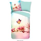 Dekbedovertrek Yuni - Meerkleurig - Microvezel - Dessin: Bloemen, Dieren