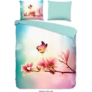 Dekbedovertrek Yuni - Meerkleurig - Microvezel - Dessin: Bloemen, Dieren