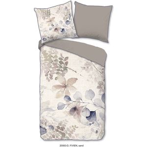 Descanso - Satijnen Dekbedovertrek - Bloemen en Bladeren Print - 100% Katoen-Satijn